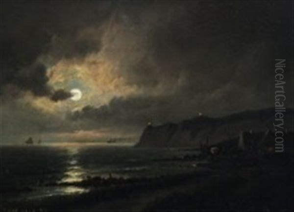 Coastal Scenery In The Moonlight - view 1