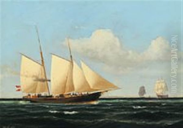 Seascape With A Schooner - view 1