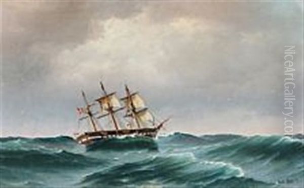 Fregatten Jylland In Stormy Weather - view 1