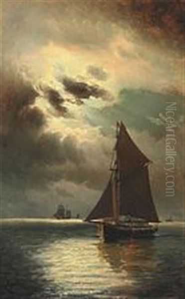 Seascape In Moon Light - view 1