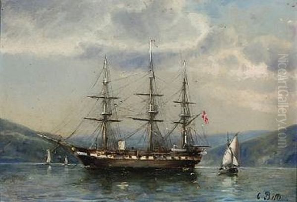 The Danish Frigate Jylland Anchored In A Bay - view 1