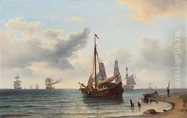 Coastal Scene With Sailing Boats And Ships - view 1
