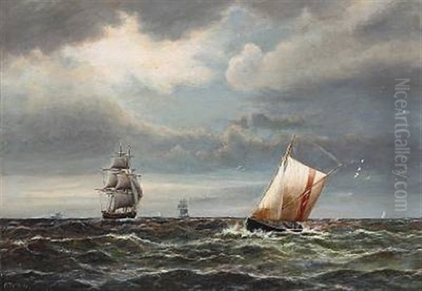 Marine With Numerous Sailing Ships - view 1