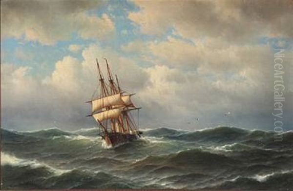 Seascape With A Ship In Rough Sea - view 1