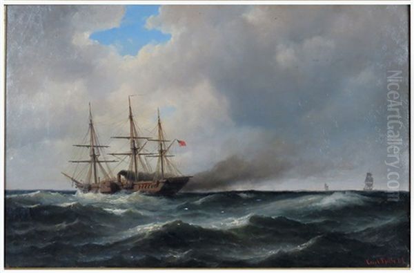 10-gun Steam Frigate Challenging A Blockade-runner - view 1
