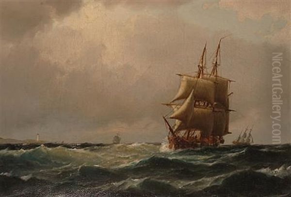 Ships Off A Coast - view 1