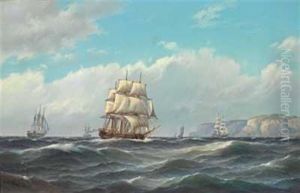 Skibe Ud Fra Norge by Carl Ludwig Bille