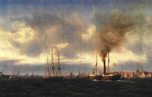 "skirner" I Kobenhavns Havn by Carl Ludwig Bille