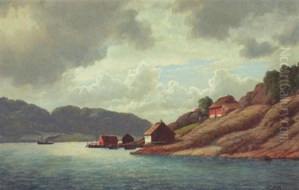 Klippekyst Med Bygninger Og Damper - view 1