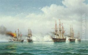Slaget Ved Helgoland: "schwarzenberg" Braender by Carl Ludwig Bille