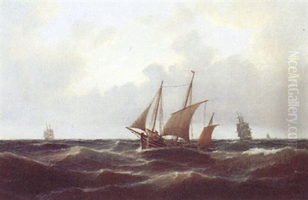 Marine, Sejlskibe Pa Havet - view 1