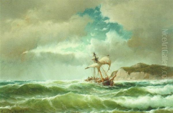 Marine Med Sejlskib I Oprort Hav - view 1