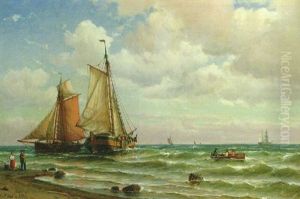 Dutch Sailing Vessels In The Surf