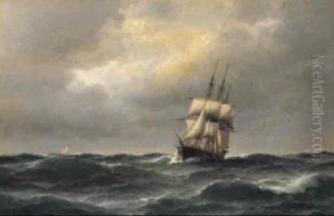 Marin Med Segelfartyg by Carl Ludwig Bille