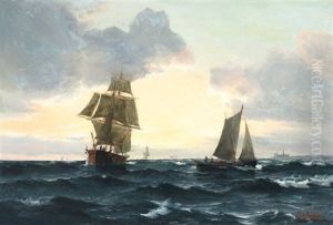 Seascape With Numerous Sailing Ships