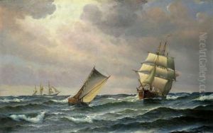 Small Trading Vessel Under Sail And Other Crafts