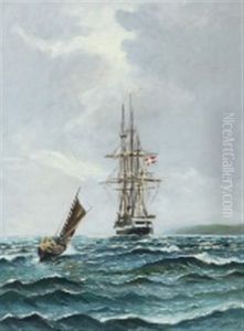 The Frigate Jutland Seen Astern by Vilhelm Bille