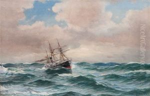 Postdampfer Auf Dem Weg Nach Gronland