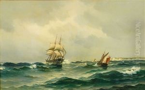 Ships At Sea by Vilhelm Bille