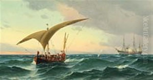 Seascape With The Frigate Jutland Hit - view 1