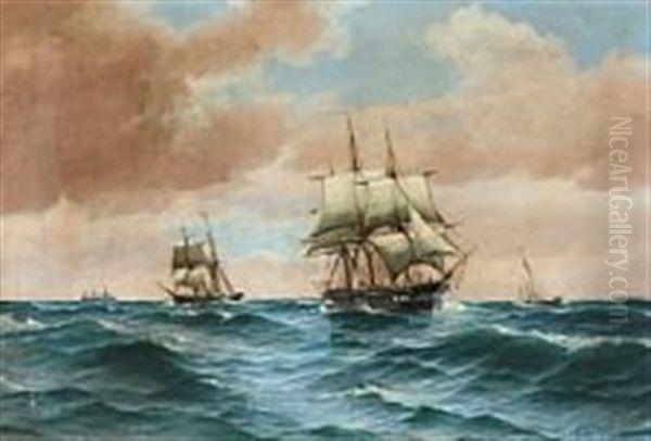 Sailing Ships At Sea - view 1