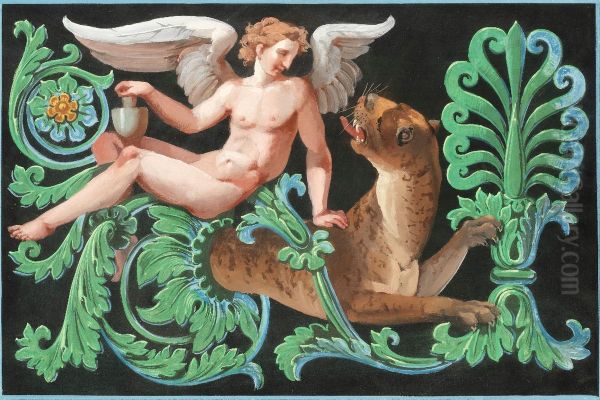 Mythological Figure And Animal Composition - view 1