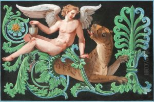 Mythological Figure And Animal Composition by Jonas Akerstrom