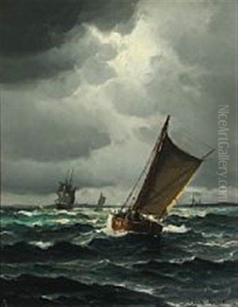 Sailing Ships At Sea - view 1