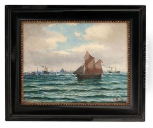 Coastal City Scene by Vilhelm Bille