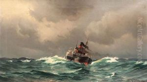 Paddle Steamer In Choppy Sea