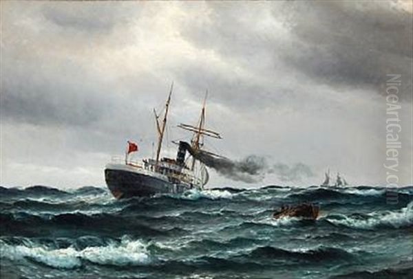 Seascape With A Streamer In High Waves - view 1