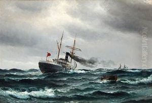 Seascape With A Streamer In High Waves