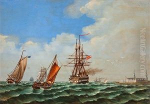 Oresund Med Kronborgs Slott by Vilhelm Bille