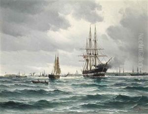 The Danish Steam Frigate "jutland" Off Copenhagen