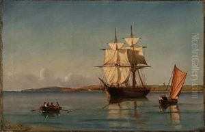 Summer Day With Sailing Ships Near A Coast