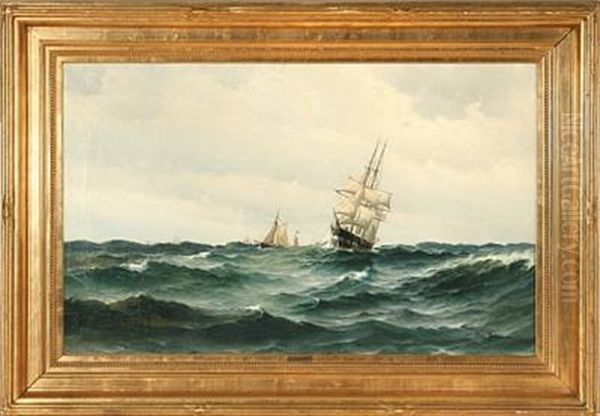 Marine With The Frigate Jylland On Open Sea - view 1