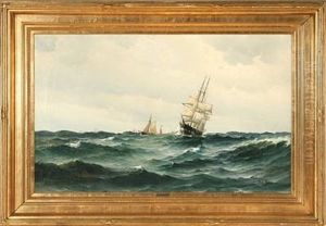 Marine With The Frigate Jylland On Open Sea