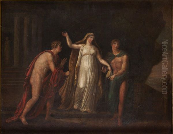 Antik Figurkomposition Med Diana - view 1