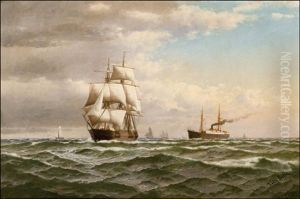 Ships At Sea by Vilhelm Bille