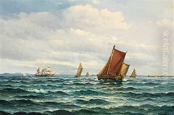 Sejlskibe Og Fiskerbade Pa Sundet - view 1