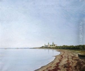 Schlos Kronborg In Helsingor In Danemark by Vilhelm Bille
