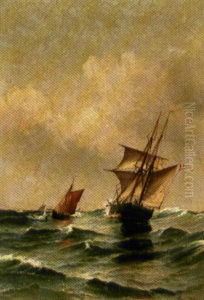 Marine Med Sejlskibe Pa Havet - view 1
