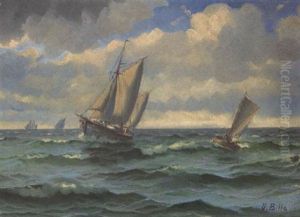 Marine Mit Einlaufenden Fischerbooten by Vilhelm Bille