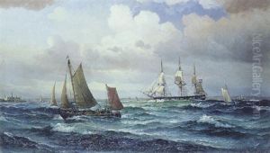 Livlig Trafik I Sundet by Vilhelm Bille
