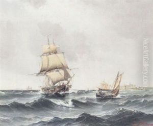 Skibe Ud For Kronborg by Vilhelm Bille