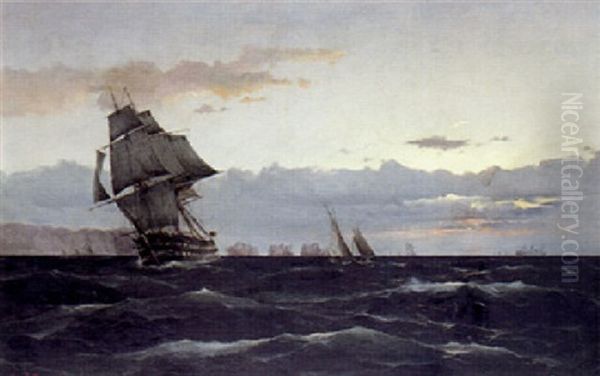 Marine Med Skibe Ud For Kysten - view 1