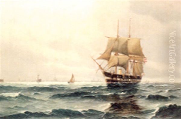 A Ship Of War Passing Along The Coast - view 1