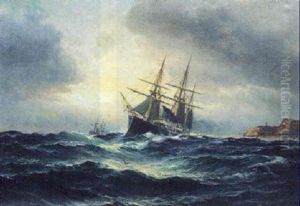 Segelfartyg I Hog Sjo by Vilhelm Bille