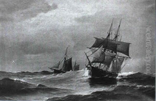 Marine Med Sejlskibe, Friskt Vejr - view 1