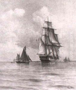 Marine Med Sejlskibe by Vilhelm Bille